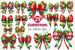 Christmas Bow Clipart Bundle 5 - CraftNest - Digital Crafting and Art