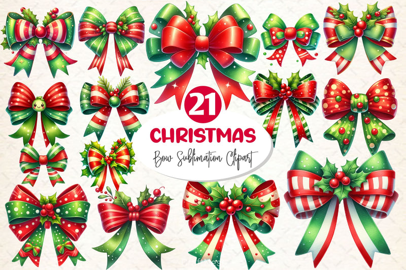 Christmas Bow Clipart Bundle 5 - CraftNest - Digital Crafting and Art