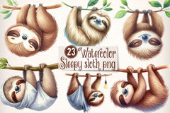 Sleepy Sloth Clipart Bundle - CraftNest - Digital Crafting and Art