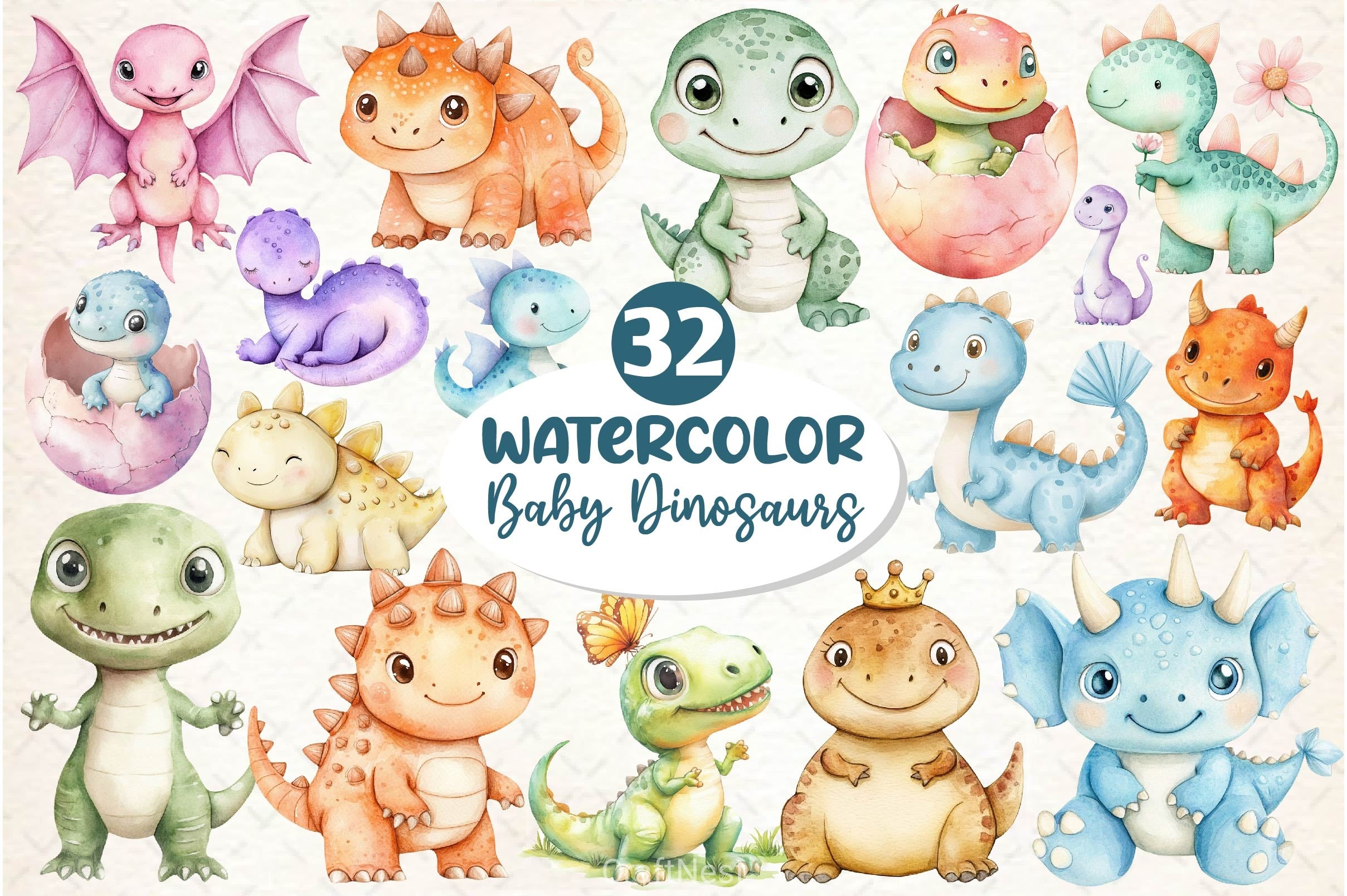 Dinosaurs Clipart Bundle - CraftNest - Digital Crafting and Art