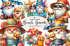 Beach Dog Gnome Collection Clipart Bundle 1
