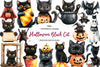 Funny Halloween Black Cat Clipart Bundle