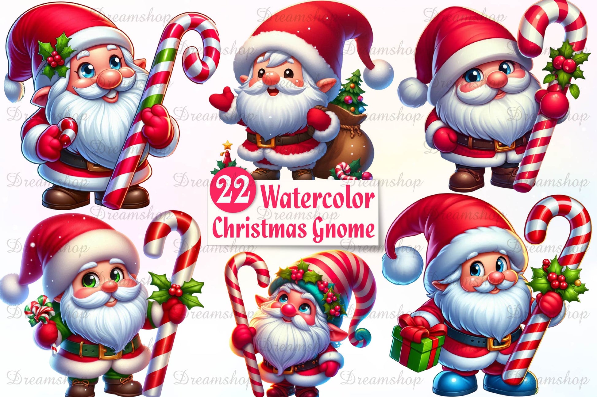 Christmas Gnome Clipart Bundle 1 - CraftNest - Digital Crafting and Art