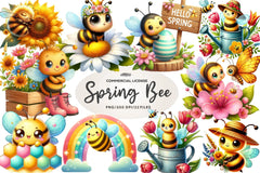 Spring Bee Clipart Bundle 3 - CraftNest - Digital Crafting and Art