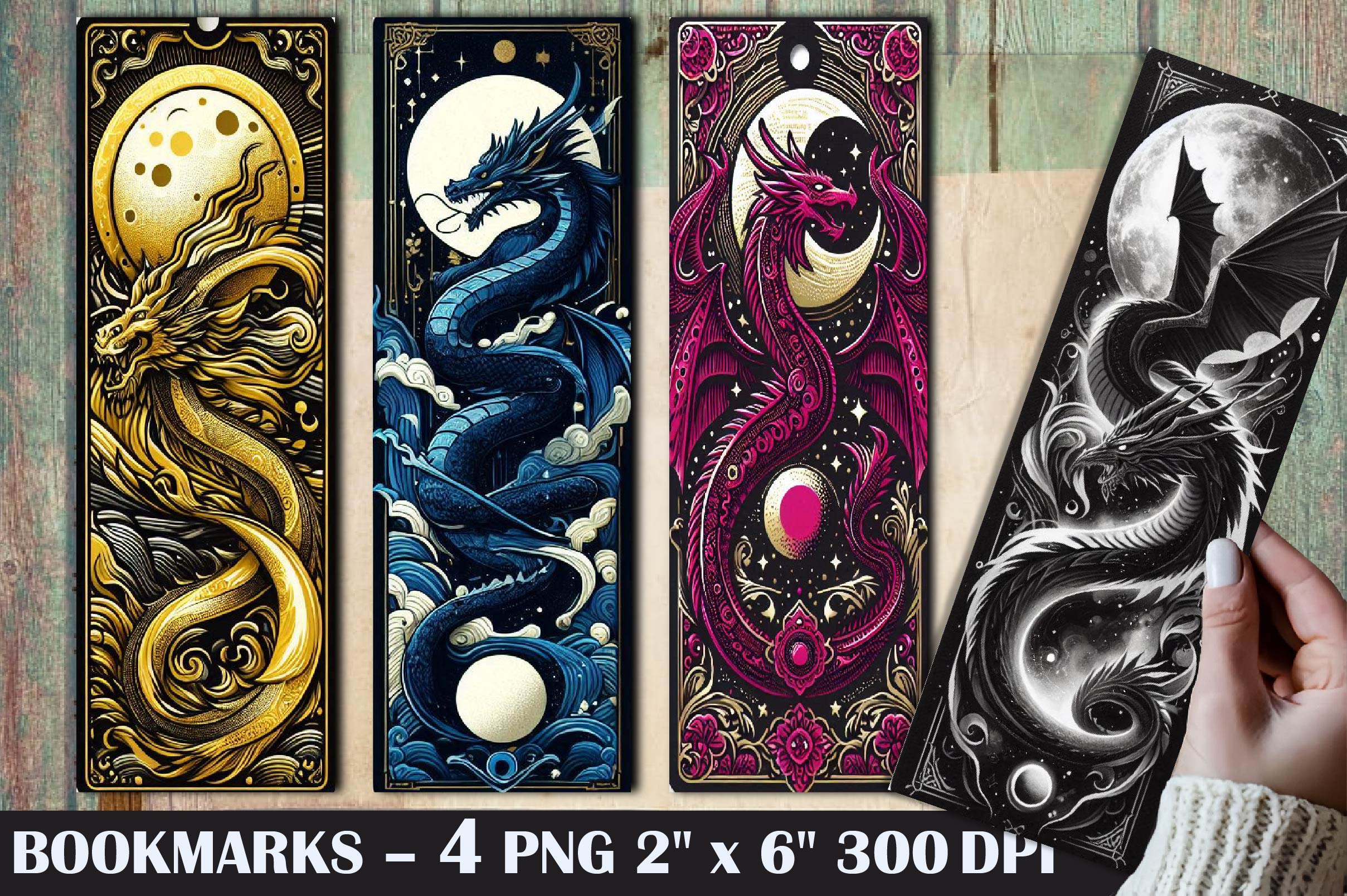 Dragons Bookmark Mystic Dragon Bookmark 1 - CraftNest - Digital Crafting and Art