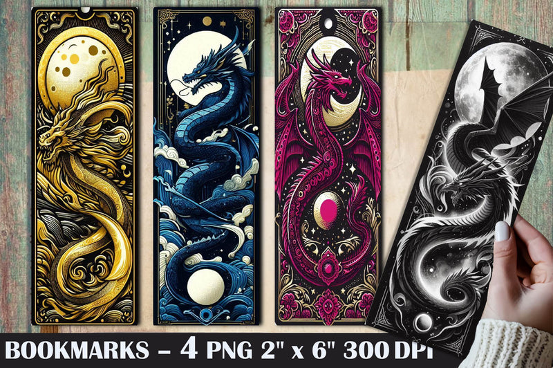 Dragons Bookmark Mystic Dragon Bookmark 1 - CraftNest - Digital Crafting and Art