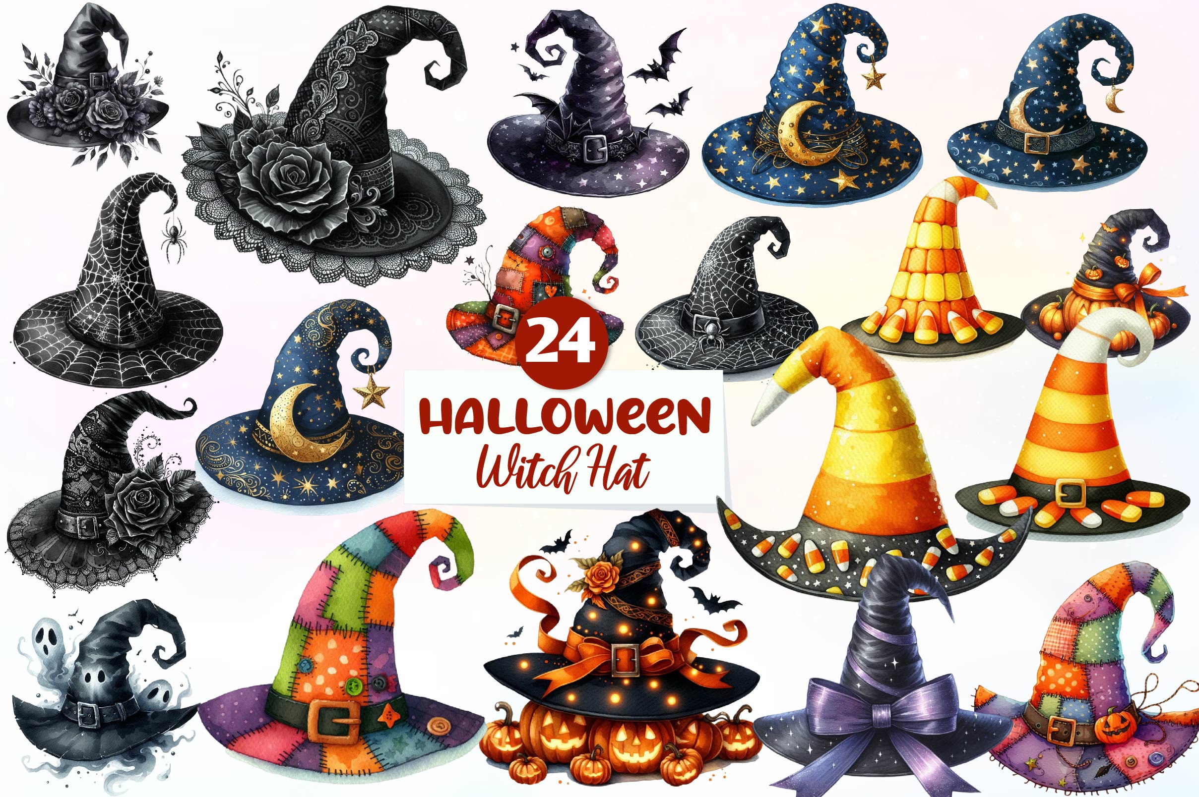 Halloween Witch Hat Clipart Bundle - CraftNest - Digital Crafting and Art