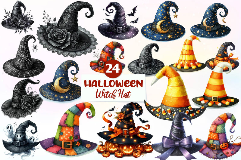 Halloween Witch Hat Clipart Bundle - CraftNest - Digital Crafting and Art