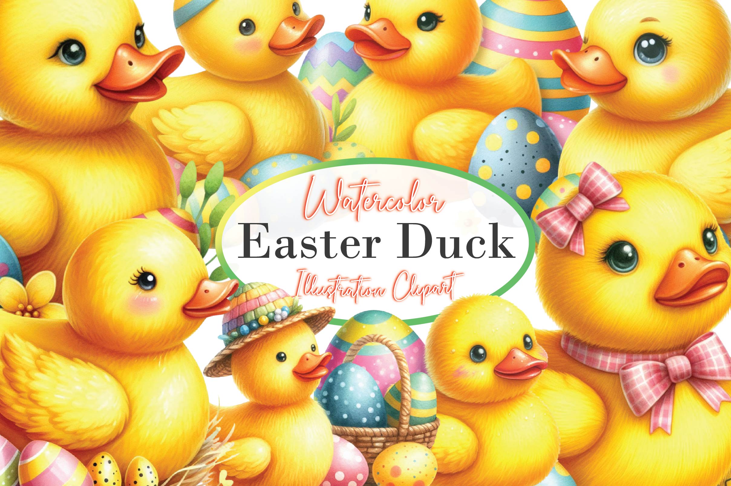 Vintage Easter Duck Clipart Bundle - CraftNest - Digital Crafting and Art
