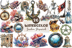 Collection A Sunken Shipwreck Clipart Bundle - CraftNest - Digital Crafting and Art