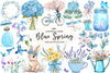 Blue Spring Season Clipart Bundle