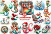 Christmas Mermaid Clipart Bundle