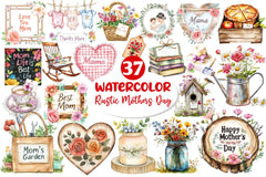 Rustic Mothers Day Clipart Bundle 2 - CraftNest - Digital Crafting and Art
