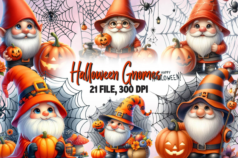 Halloween Gnomes Set Clipart Bundle - CraftNest - Digital Crafting and Art