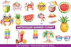 Watercolor Summer Clipart - CraftNest - Digital Crafting and Art