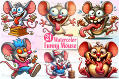 Mouse Funny Mouse Clipart Bundle - CraftNest - Digital Crafting and Art