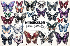 Gothic Spring Butterfly Clipart Bundle 2 - CraftNest - Digital Crafting and Art