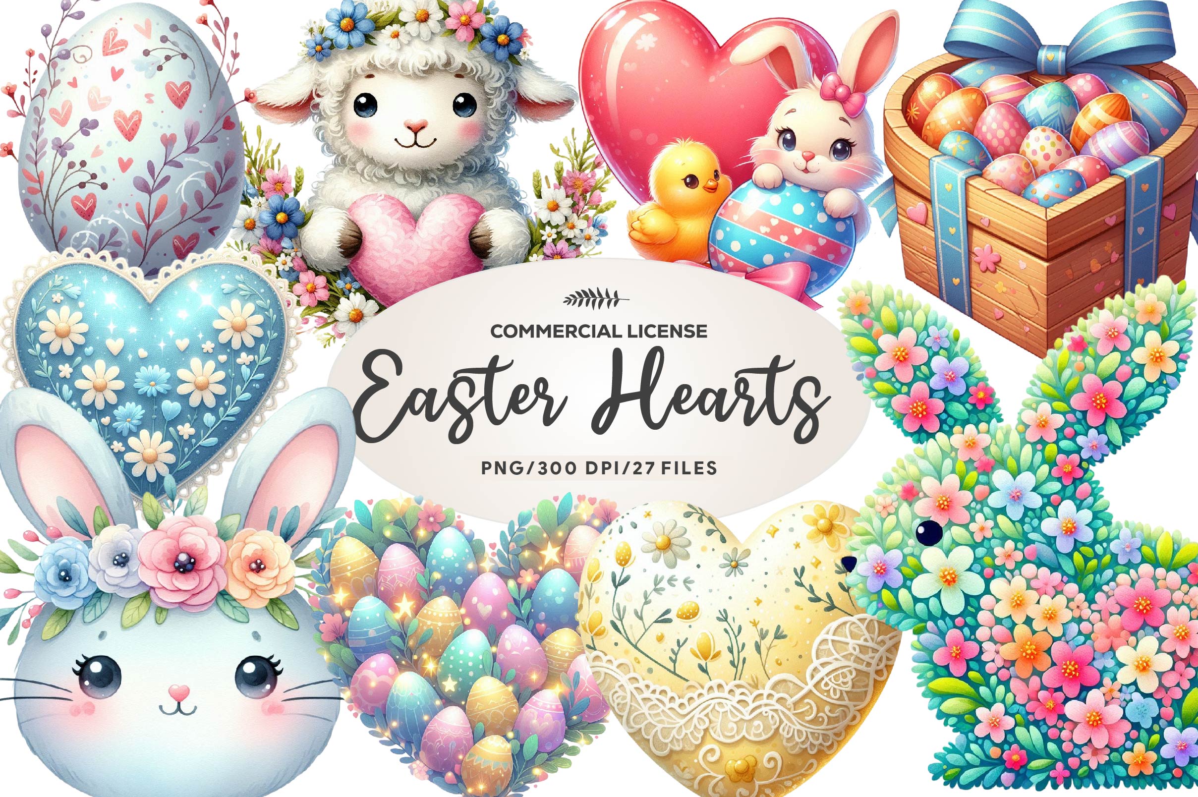 Easter Hearts Clipart Bundle - CraftNest - Digital Crafting and Art
