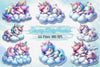 Sleeping Baby Unicorn Clipart Bundle
