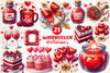 Red Valentines Day Prep Clipart Bundle