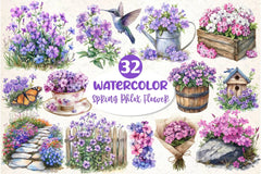 Spring Creeping Phlox Flower Clipart Bundle 1 - CraftNest - Digital Crafting and Art