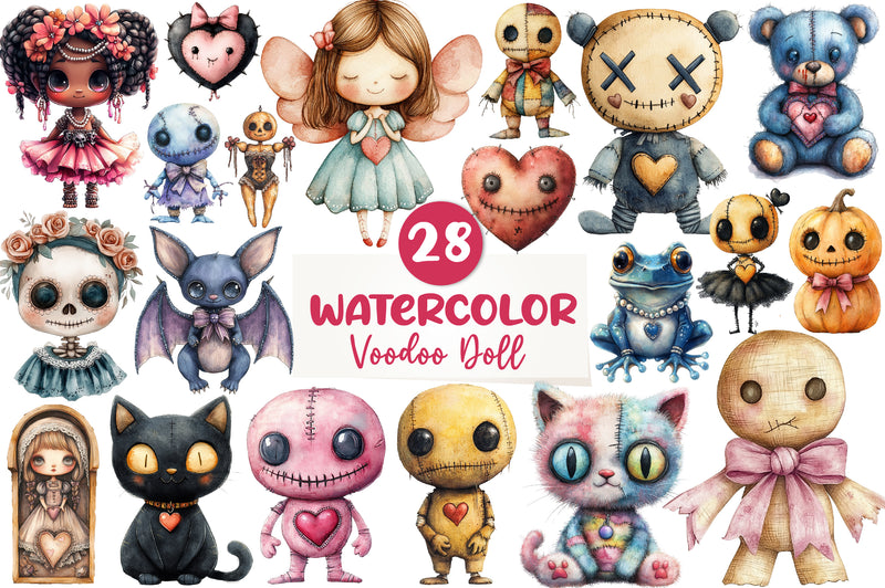 Coquette Halloween Voodoo Doll Clipart Bundle - CraftNest - Digital Crafting and Art