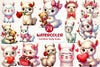 Cute Valentine Baby Llama Clipart Bundle