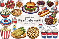 4th Of July Food Clipart Bundle - CraftNest - Digital Crafting and Art