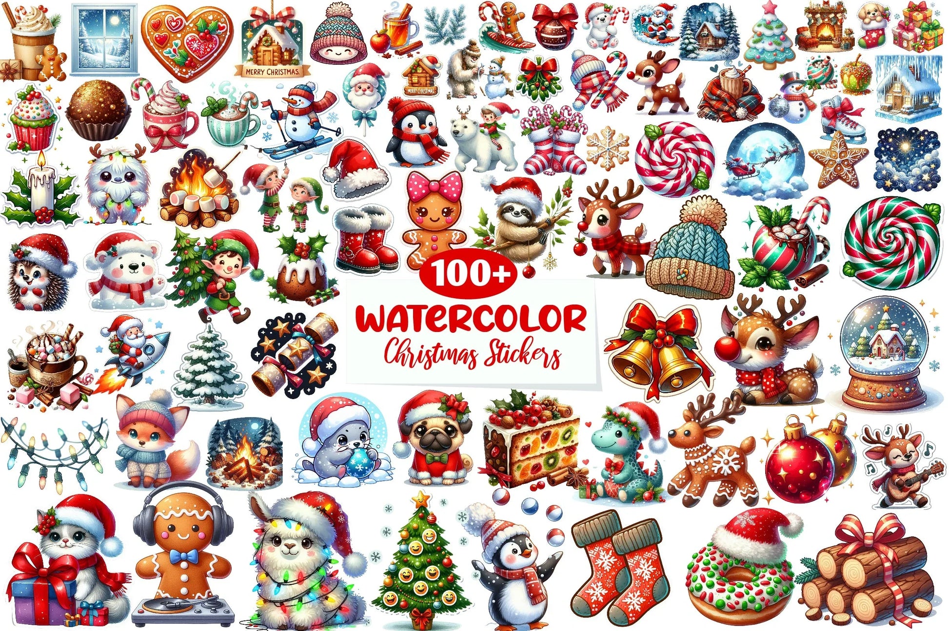 100 Christmas Stickers - CraftNest - Digital Crafting and Art