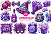 Purple New Year 2025 Clipart Bundle