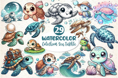Collection Sea Turtle Clipart Bundle - CraftNest - Digital Crafting and Art