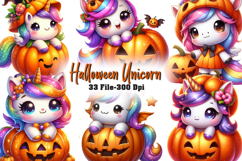Halloween Unicorn Clipart Bundle - CraftNest - Digital Crafting and Art