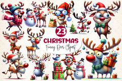 Funny Christmas Deer Clipart Bundle 2 - CraftNest - Digital Crafting and Art