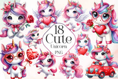 Cute Unicorn Clipart Bundle 3 - CraftNest - Digital Crafting and Art