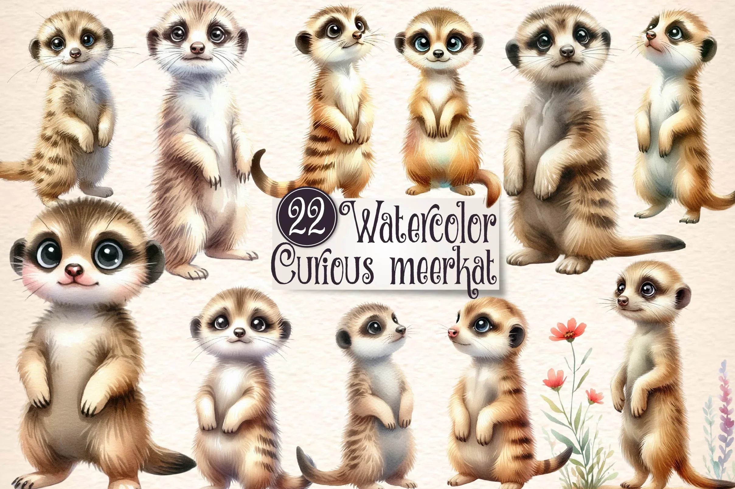 Curious Meerkat Clipart Bundle - CraftNest - Digital Crafting and Art