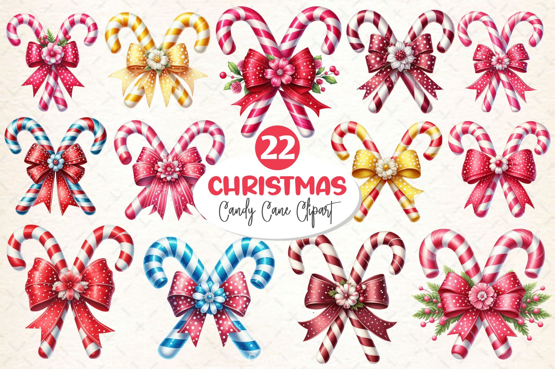 Candy Cane Christmas Clipart Bundle - CraftNest - Digital Crafting and Art