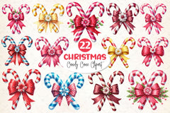 Candy Cane Christmas Clipart Bundle - CraftNest - Digital Crafting and Art