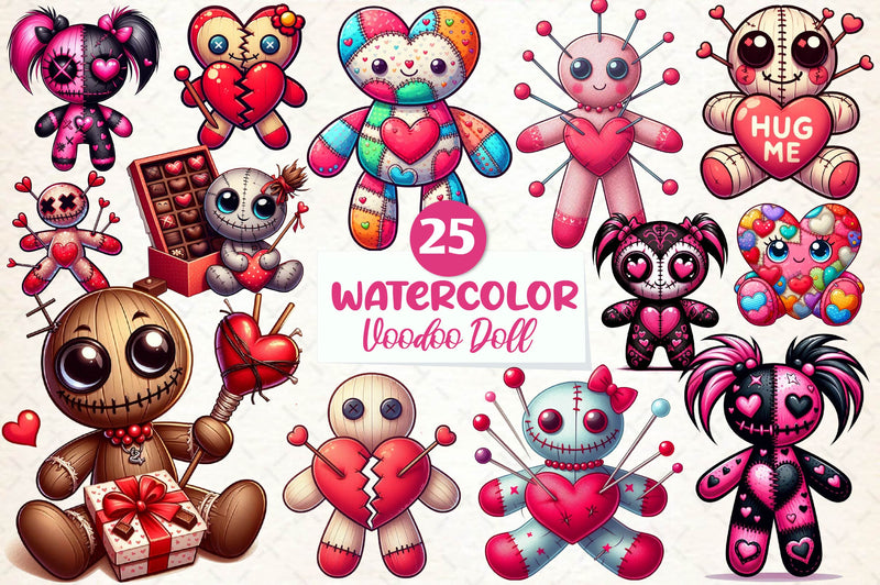 Valentines Day Voodoo Doll Clipart Bundle - CraftNest - Digital Crafting and Art