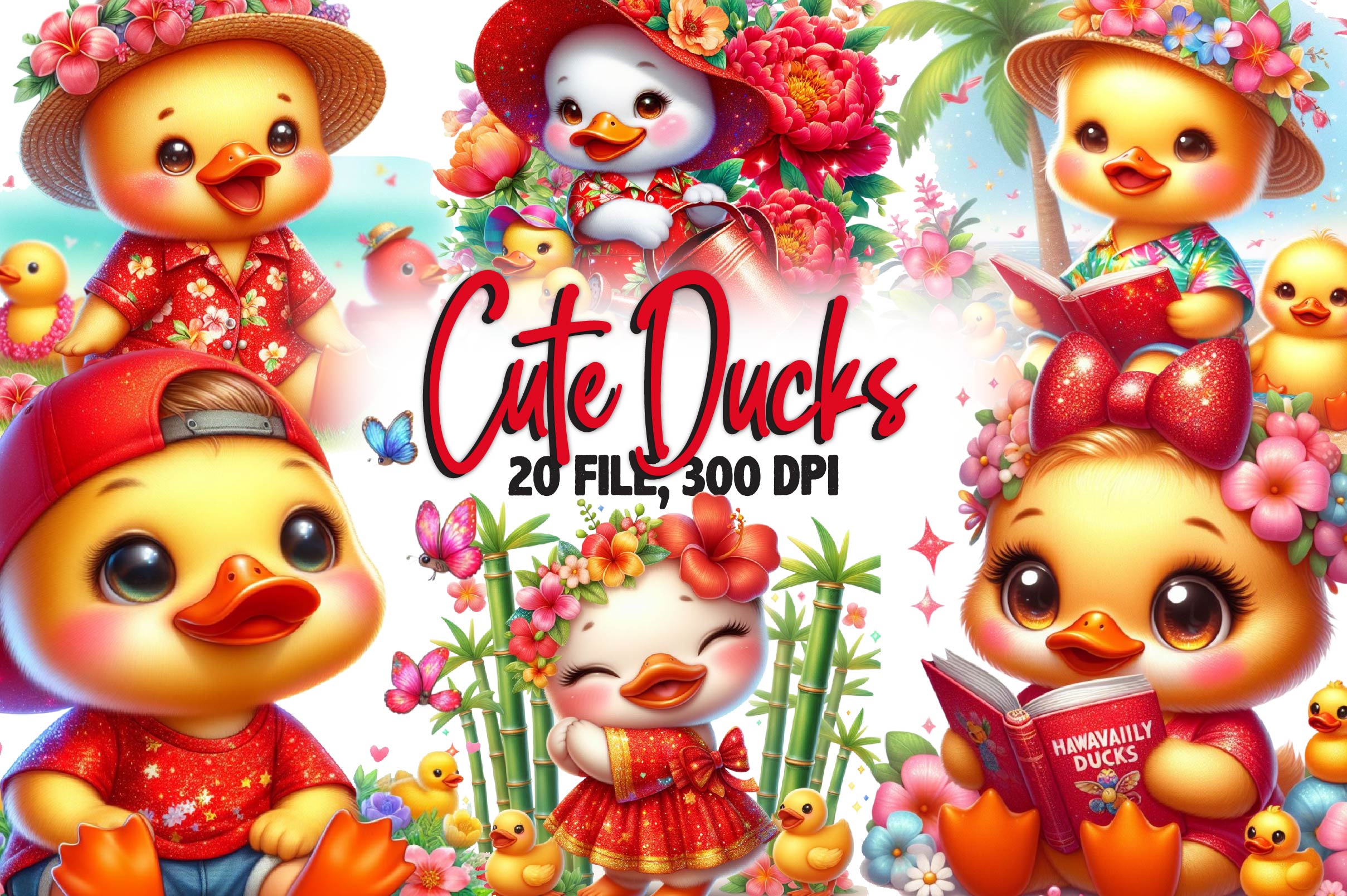 Cute Ducks Clipart Bundle - CraftNest - Digital Crafting and Art