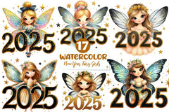 New Year Fairy Girls Clipart Bundle - CraftNest - Digital Crafting and Art