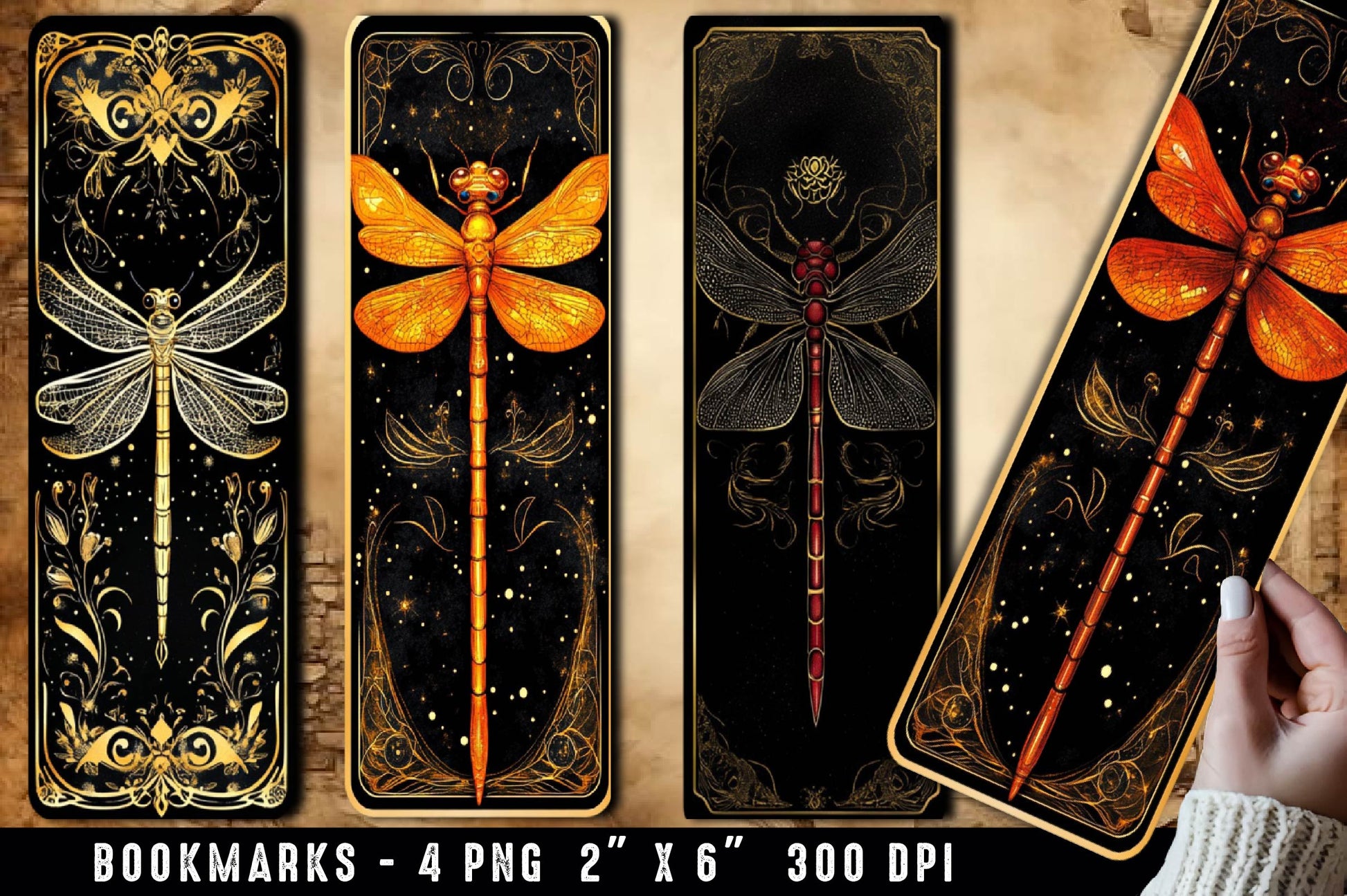 Dragonfly Bookmark Magic Dragonflies 3 - CraftNest - Digital Crafting and Art