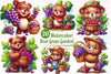 Bear In Grape Garden Clipart Bundle