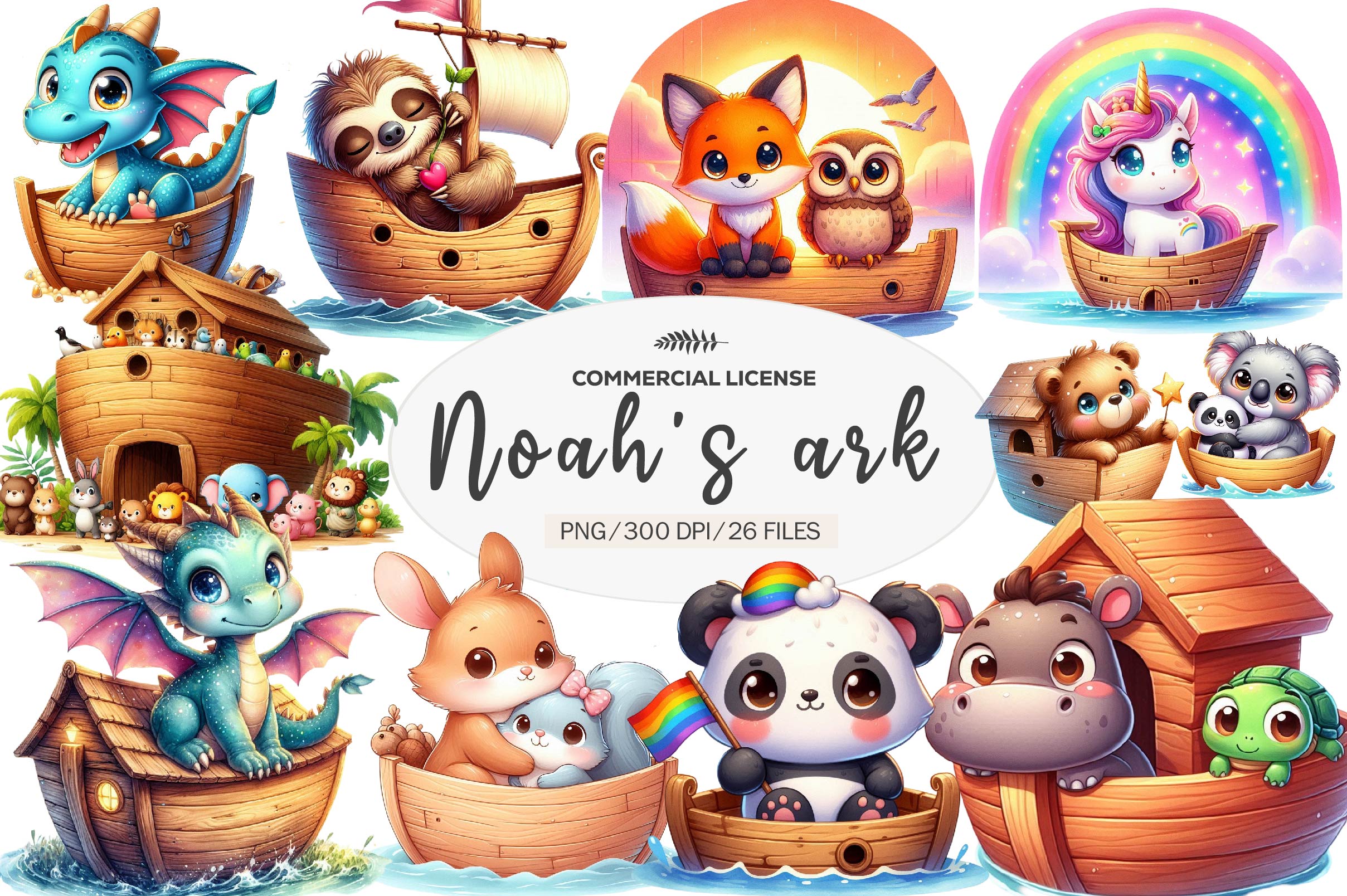 Noah'S Ark Nursery Decor Clipart Bundle - CraftNest - Digital Crafting and Art