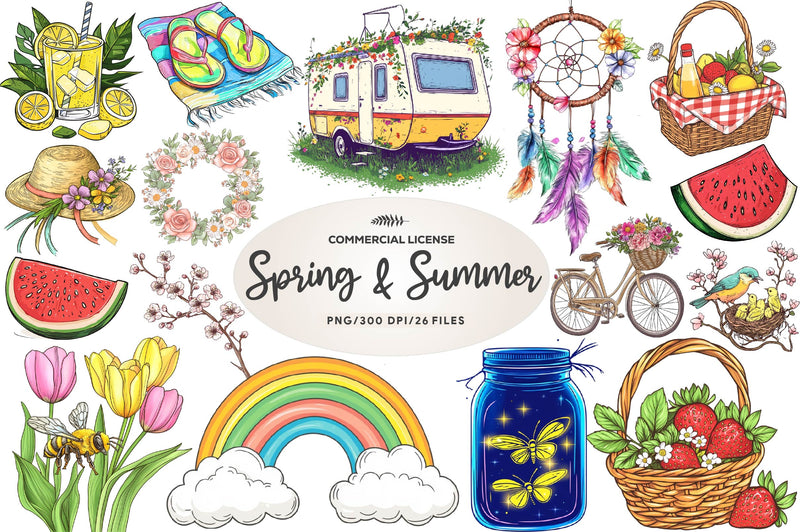 Spring & Summer Collection Clipart Bundle - CraftNest - Digital Crafting and Art