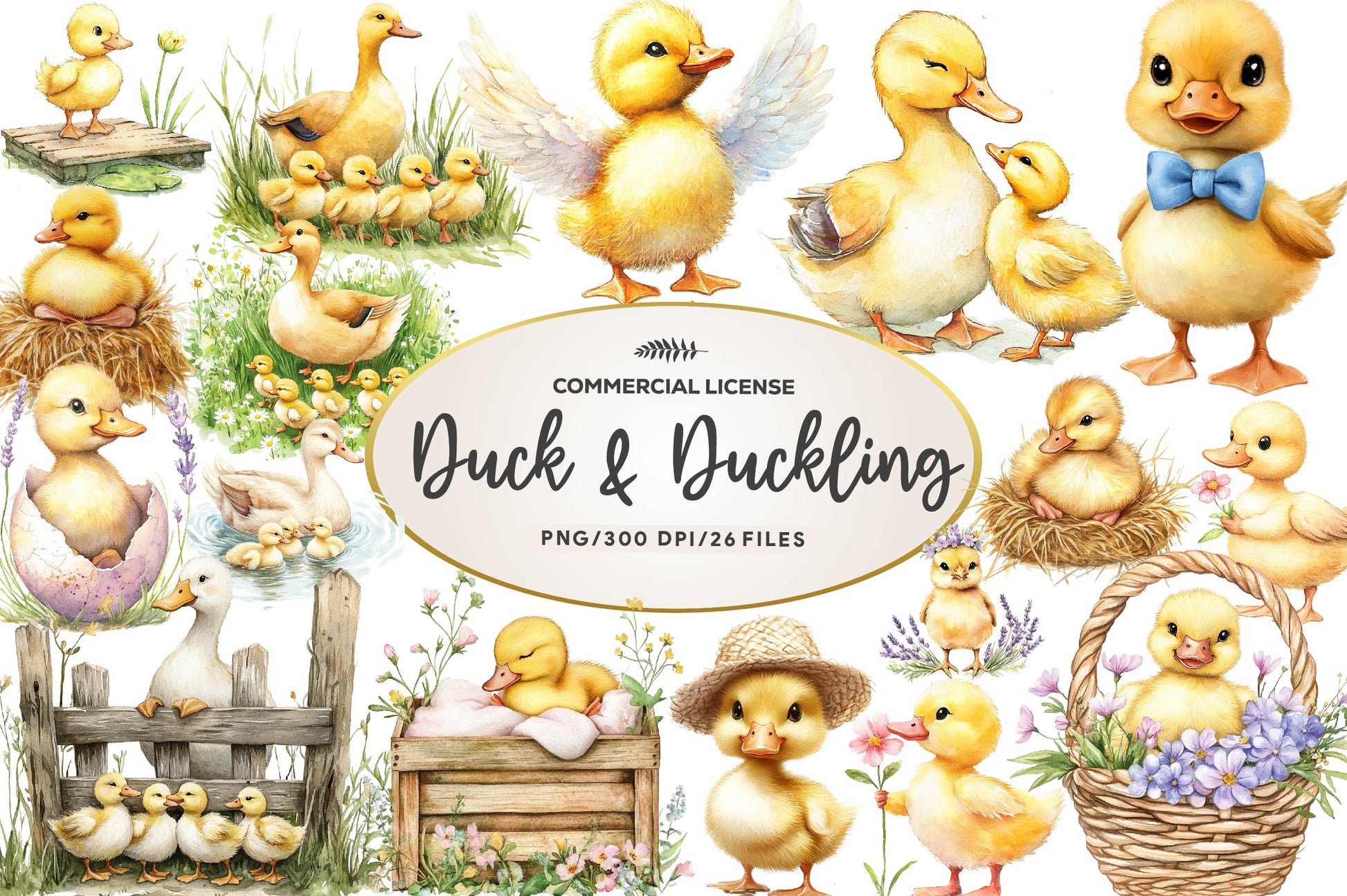 Duck & Duckling Clipart Bundle - CraftNest - Digital Crafting and Art