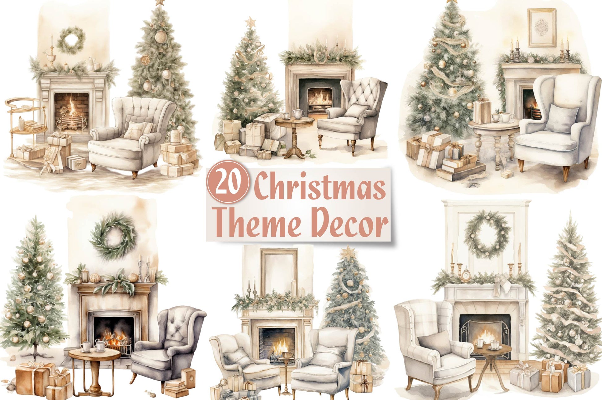 Christmas Theme Decor Clipart Bundle - CraftNest - Digital Crafting and Art