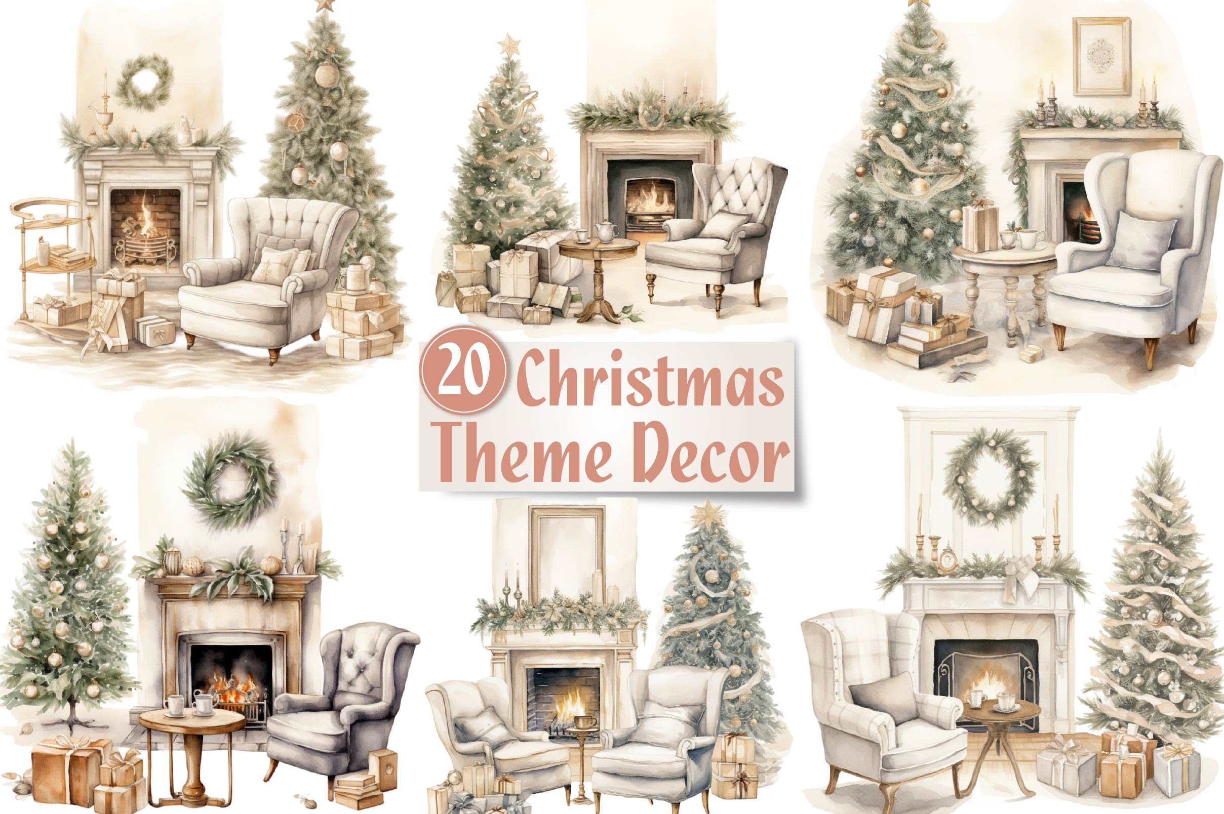 Christmas Theme Decor Clipart Bundle - CraftNest - Digital Crafting and Art