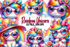 Cute Rainbow Unicorn Clipart Bundle - CraftNest - Digital Crafting and Art