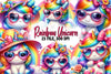 Cute Rainbow Unicorn Clipart Bundle