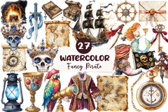 Fancy Pirate Core Clipart Bundle - CraftNest - Digital Crafting and Art